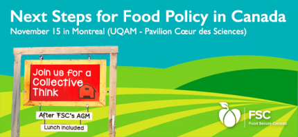 Next steps for food policy in Canada event poster